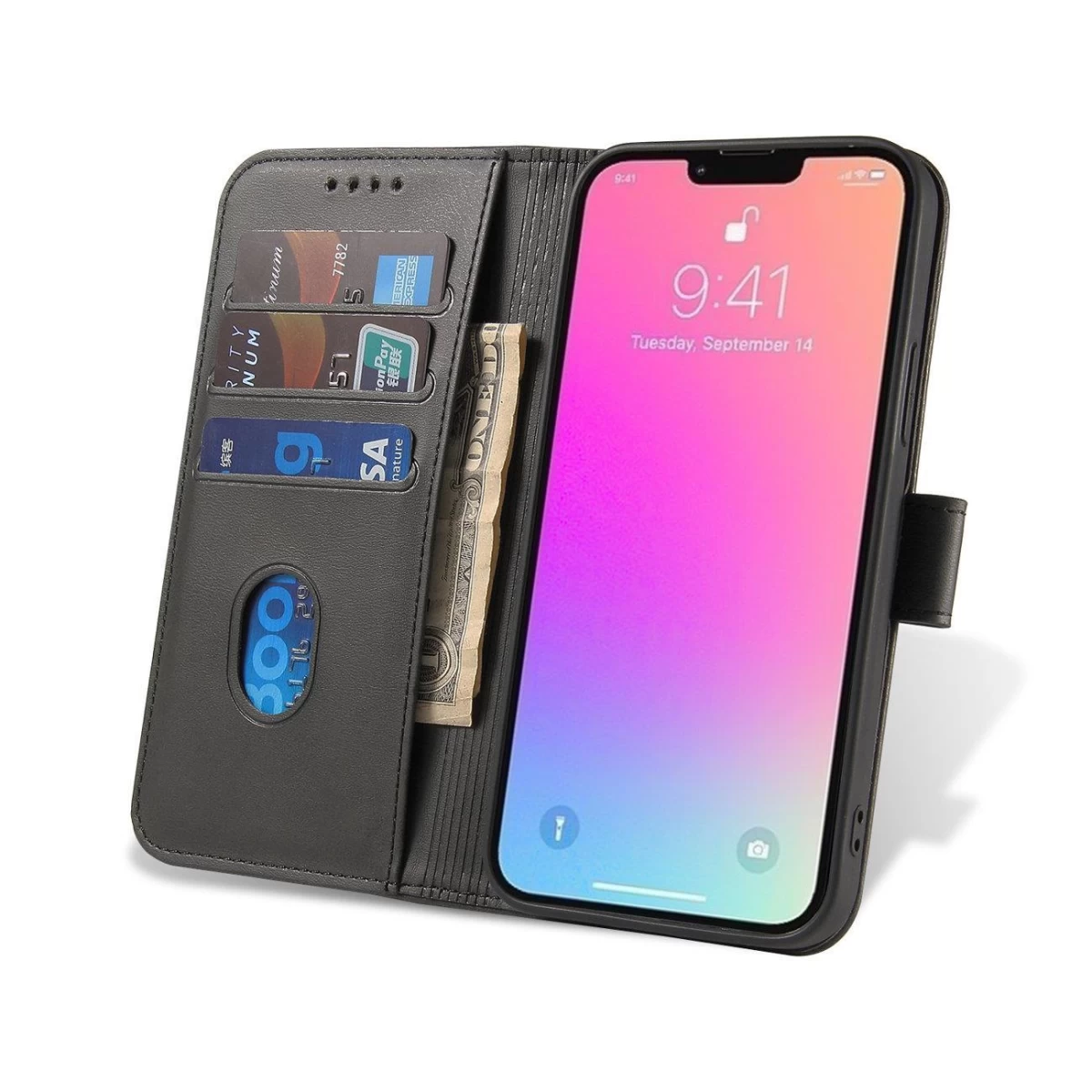 Dėklas Su Atvartu Ir Pinigine, Skirtas xiaomi Redmi Note 12 5g / poco X5 5g Magnetinis Dėklas, Juodas Dėklas Su Atvartu Ir Pinigine, Skirtas xiaomi Redmi Note 12 5g / poco X5 5g Magnetinis Dėklas, Juodas
