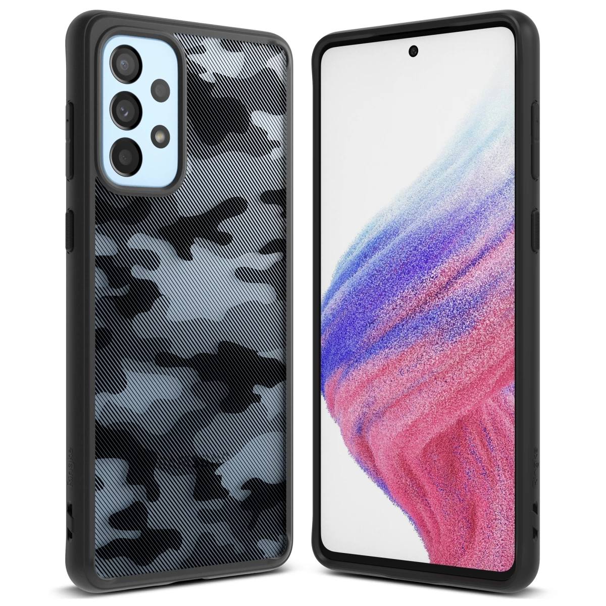 Dėklas Su Geliniu Rėmeliu Galaxy A73 Fusion Matinis Juodas