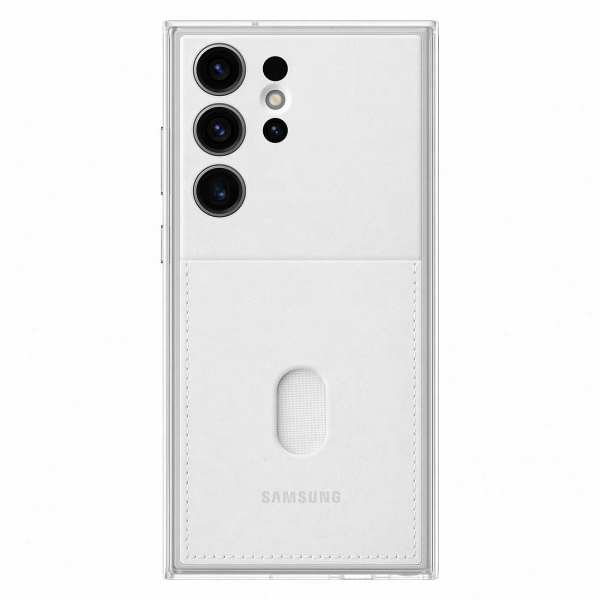 Dėklas Su Nuimama Nugarėle Galaxy S23 Ultra Frame Cover Baltas