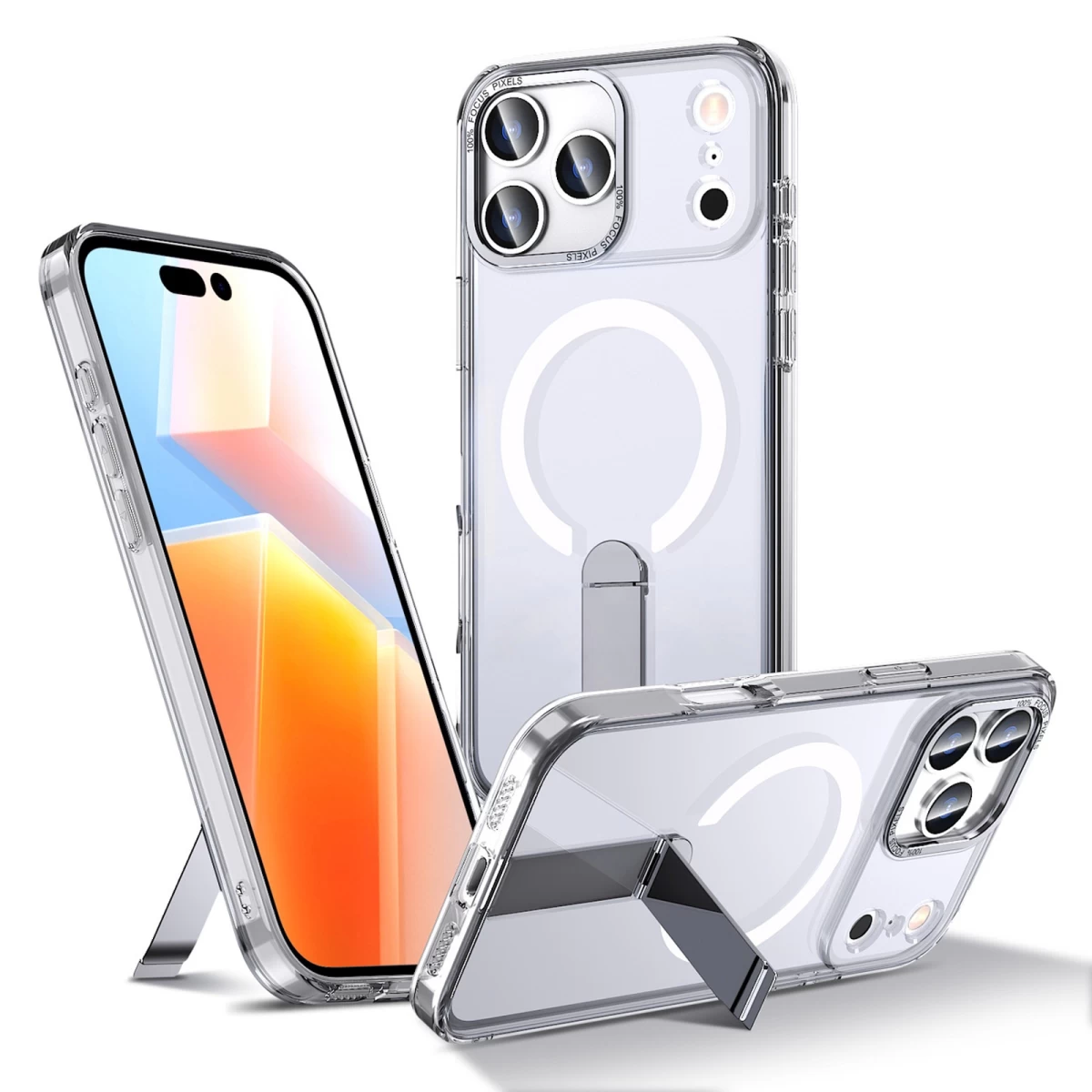 Dėklas Su Stovu iphone 17 Pro Su magsafe Stovu - Skaidrus