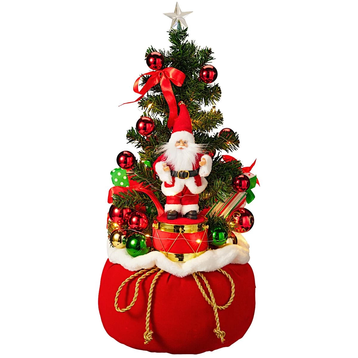 Dekoratyvinė Eglė 60 Cm, 25 Led, Laikmatis – Santa Klasas
