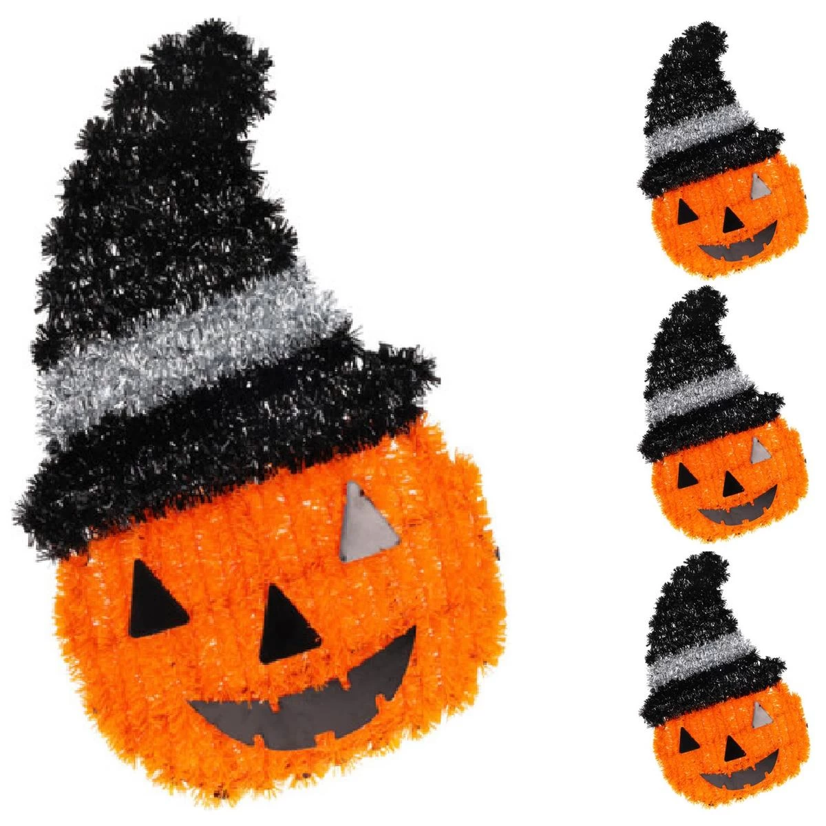 Dekoratyvinė Figūrėlė Moliūgas 35cm Halloween Balta Juosta