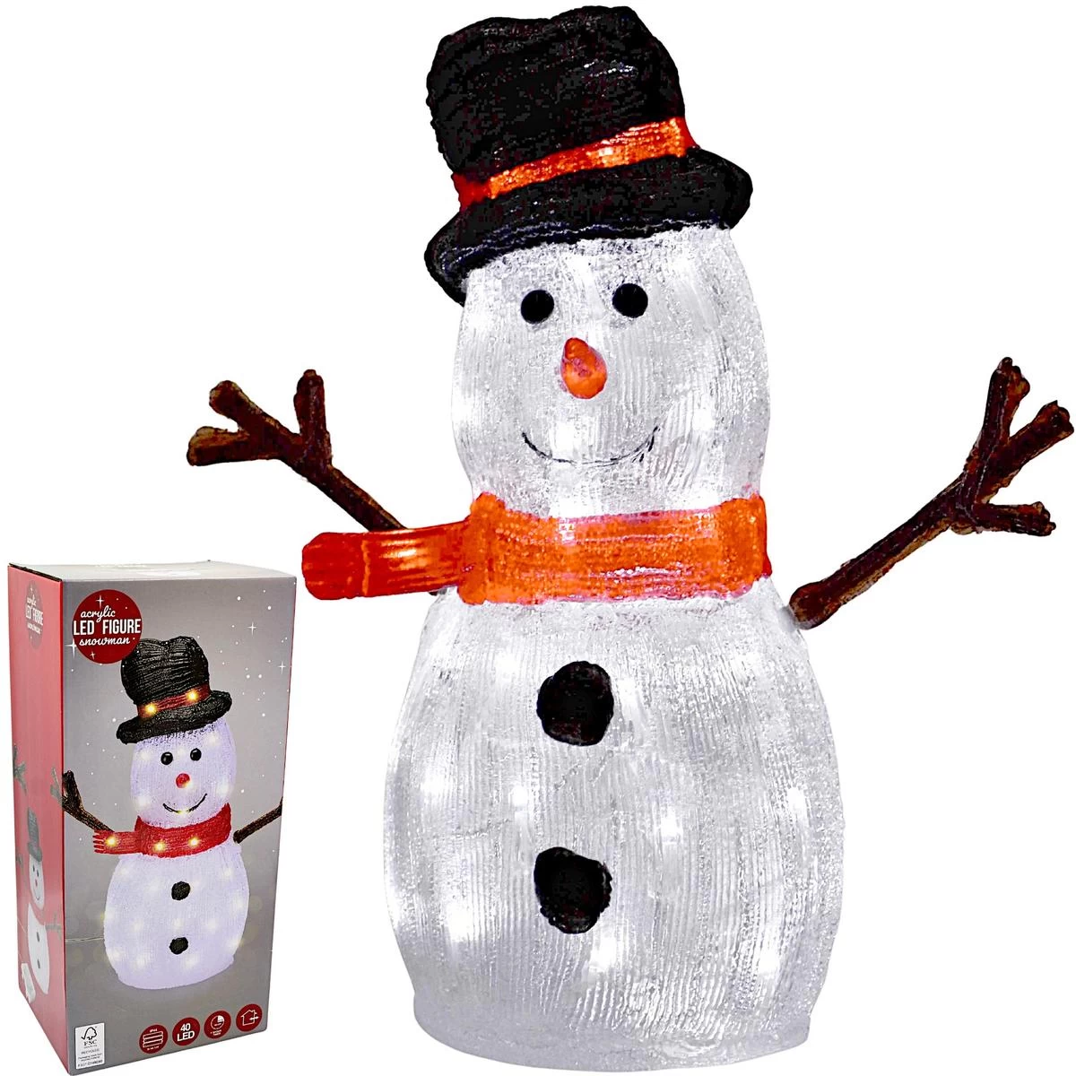 Dekoratyvinė Figūrėlė „snigulis“ 40 Led, Aukštis: 40 Cm, Akrilas