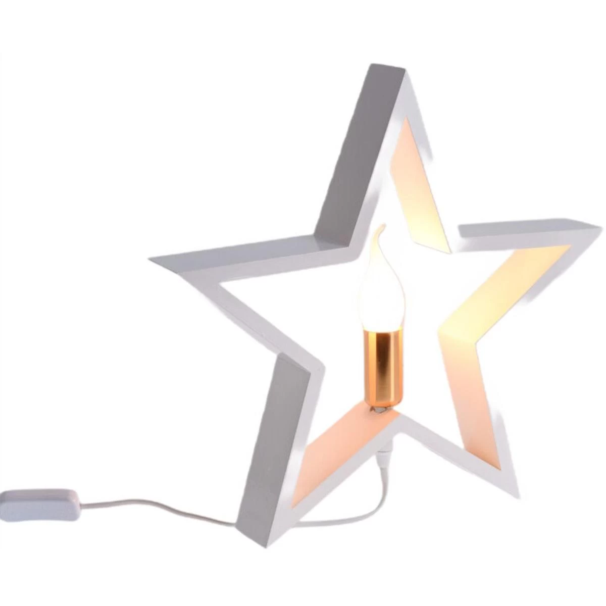 Dekoratyvinė žvaigždė Su Led Apšvietimu 35cm Balta