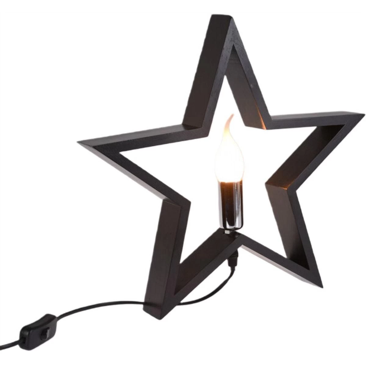 Dekoratyvinė žvaigždė Su Led Apšvietimu 35cm Juoda