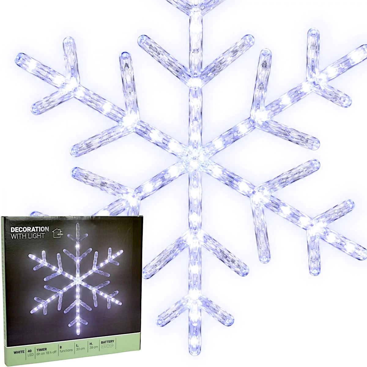 Dekoratyvinis Kabinamas Snigo Plokštelės 40 Led, Balta