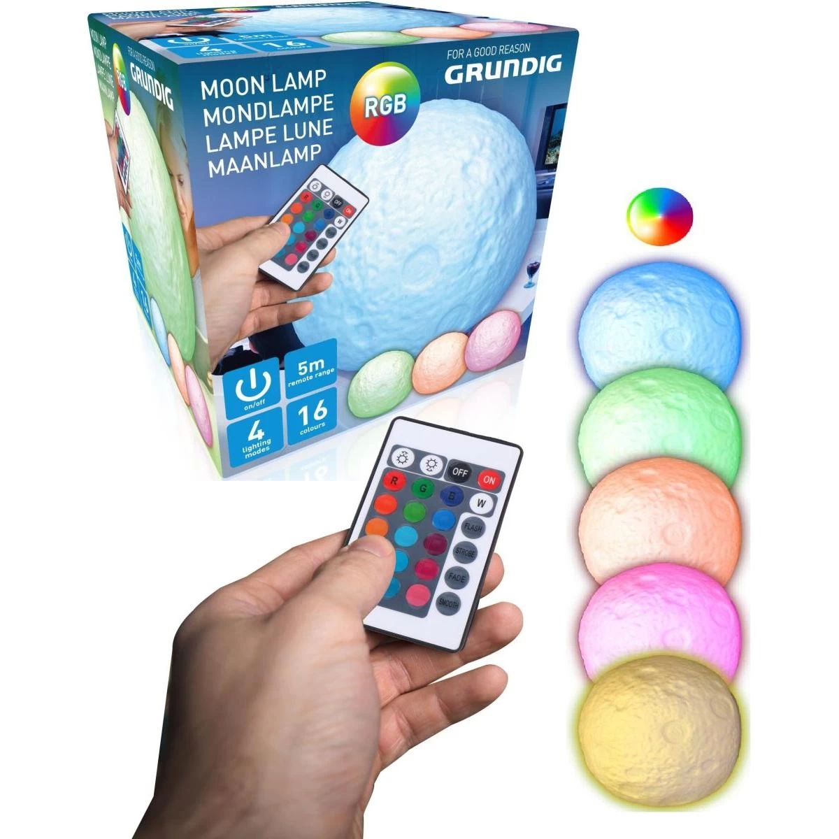 Dekoratyvinis Mėnulio žibintas Dia 11,5 Cm Rgb