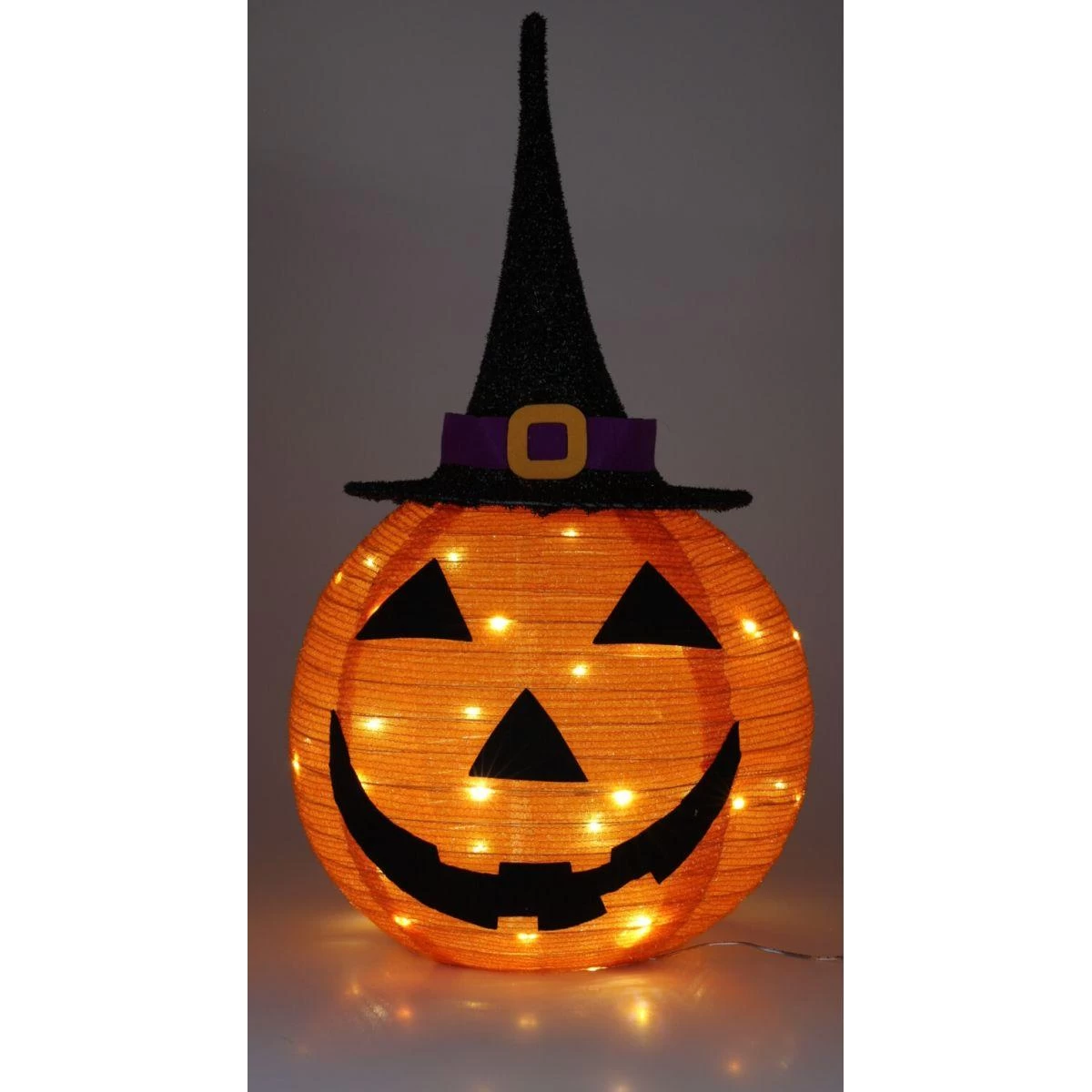 Dekoratyvinis Moliūgas Su Skrybėle 68cm Halloween 30led