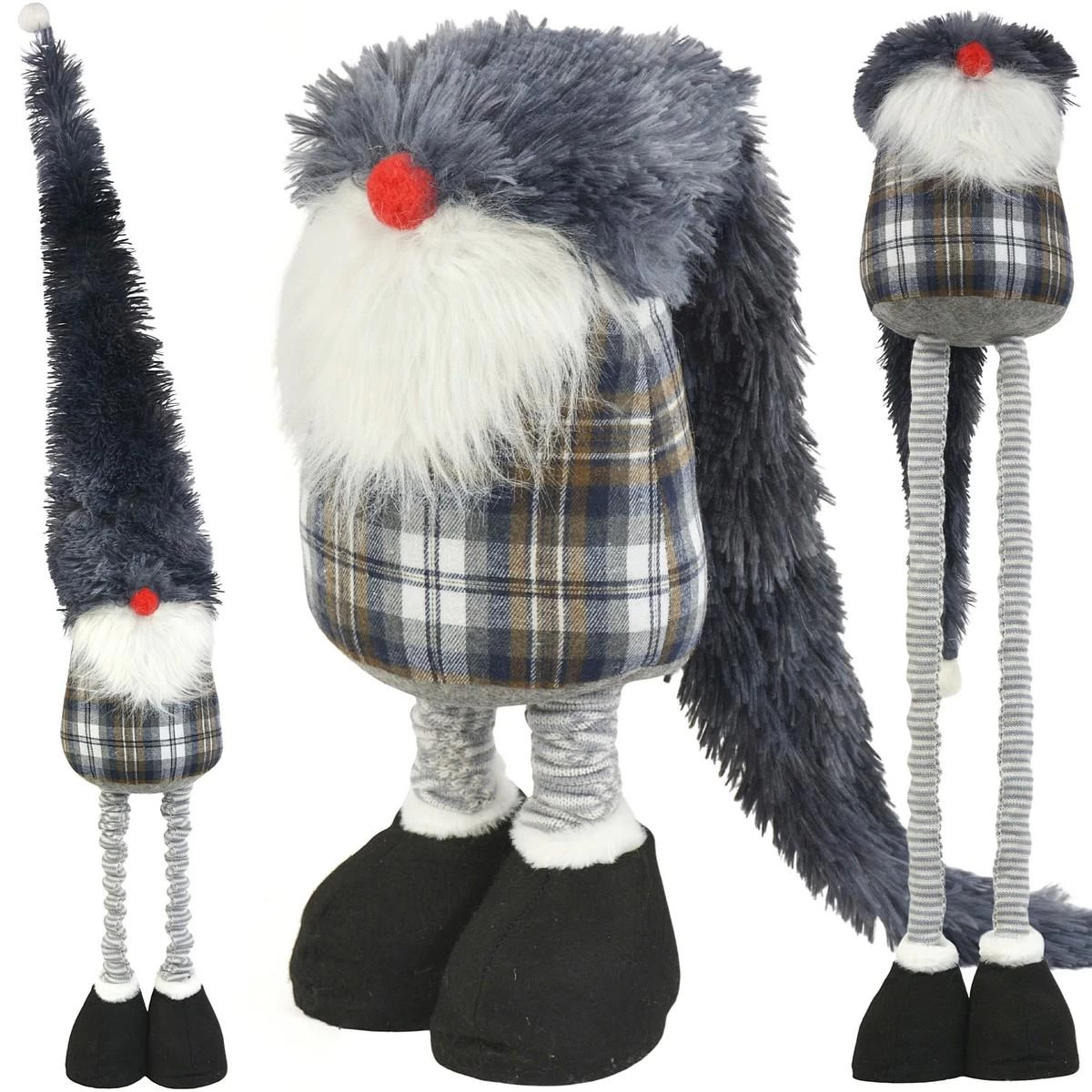 Dekoratyvinis Nykštukas Ant Teleskopo 38-88 Cm Pilkos Spalvos