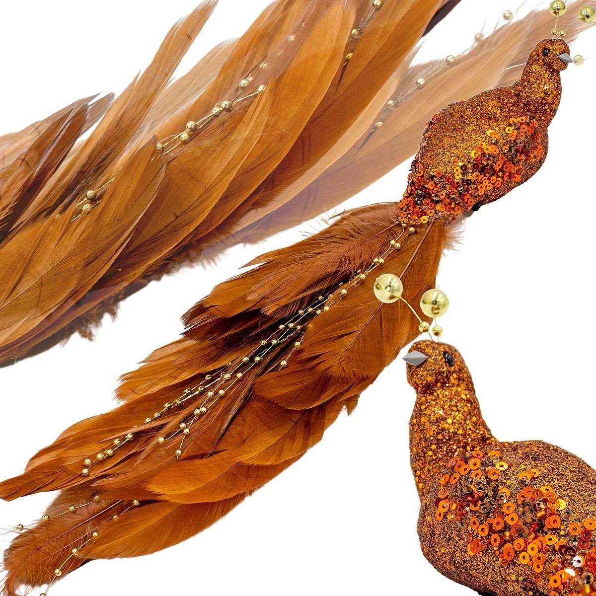 Dekoratyvinis Paukštis Ant Segtuko 38 Cm - Rudas