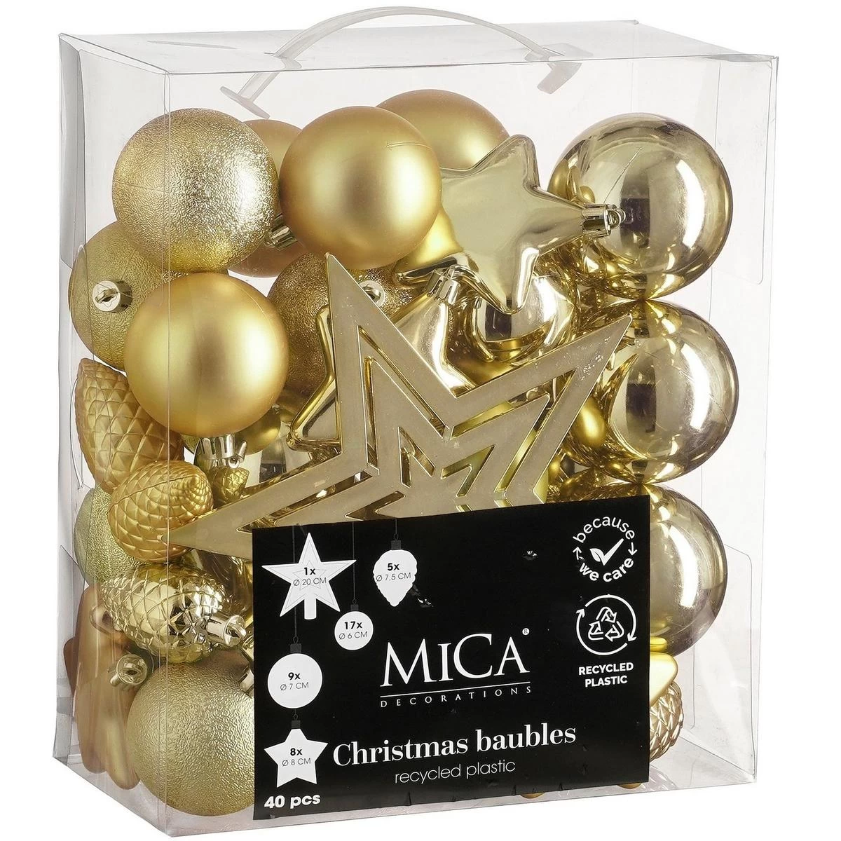 Dekoratyvinis Plastikinis Baubas Saugus 40 Vnt. Aukso žėručio