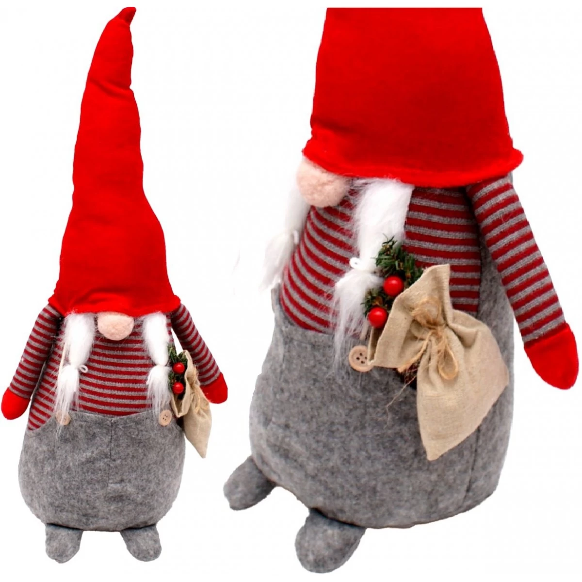 Dekoratyvinis Santa Claus 50 Cm Mergaitė Su Maišu Ir Eglute