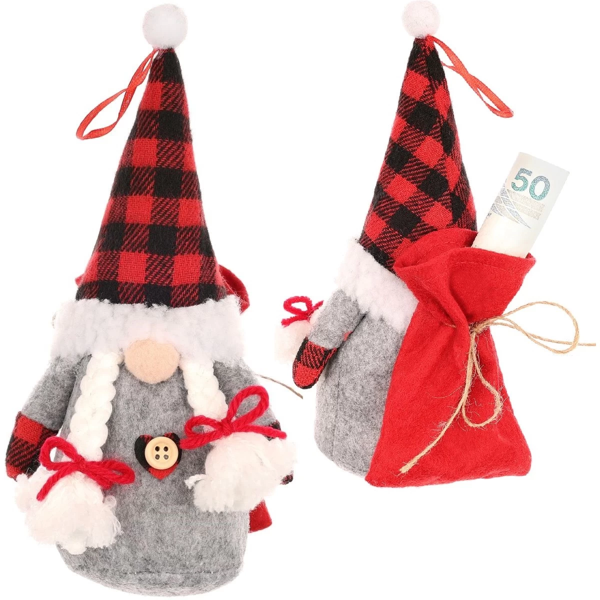 Dekoratyvinis Santa Claus Su Dovanų Maišeliu 20cm Mergaitė