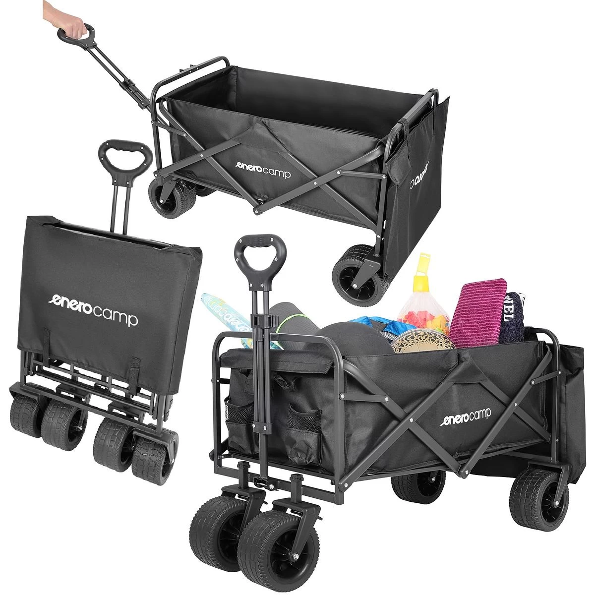 Deluxe Lengvasis Sklendžiamas Turistinis Ir Plažinis Automobilis 90x57x73-96cm Su Rankenėle Black Deluxe Lengvasis Sklendžiamas Turistinis Ir Plažinis Automobilis 90x57x73-96cm Su Rankenėle Black