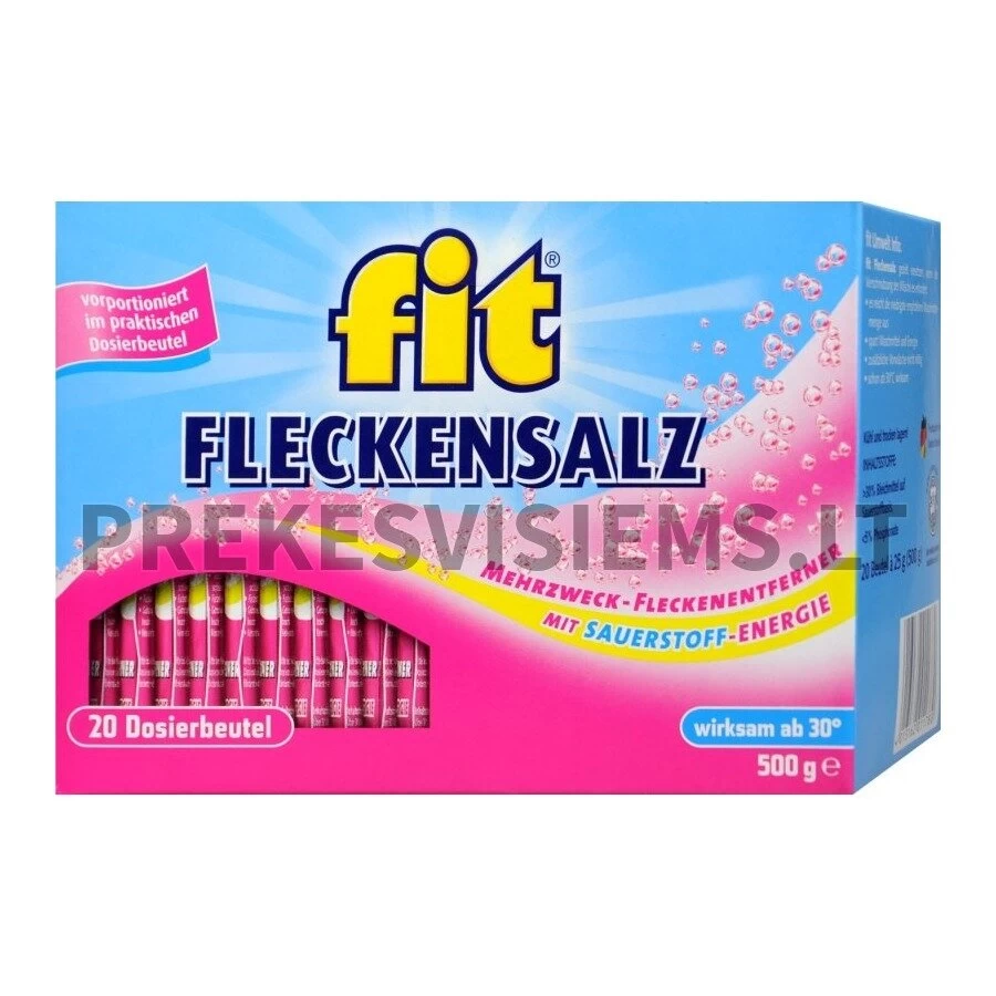 Dėmių šalinimo milteliai su deguonimi FIT 500g, 20 pakelių