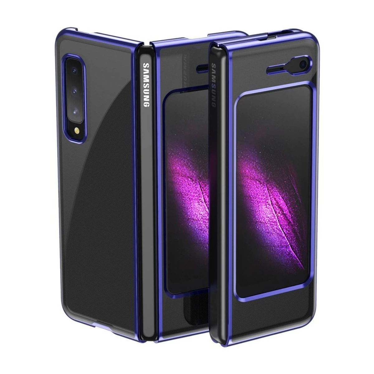 Dengtas Kietasis Dėklas Su Metaliniu Apvadu samsung Galaxy Fold Mėlynas