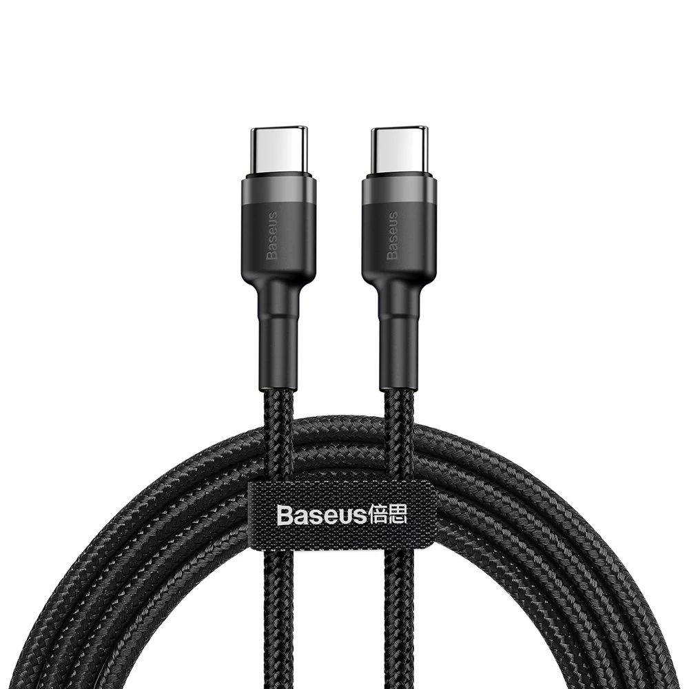 Didelio Galingumo Lankstus Kabelis Usb-c Pd Pd 2.0 60w 20v 3a Qc3.0 1m Juodai Pilkas