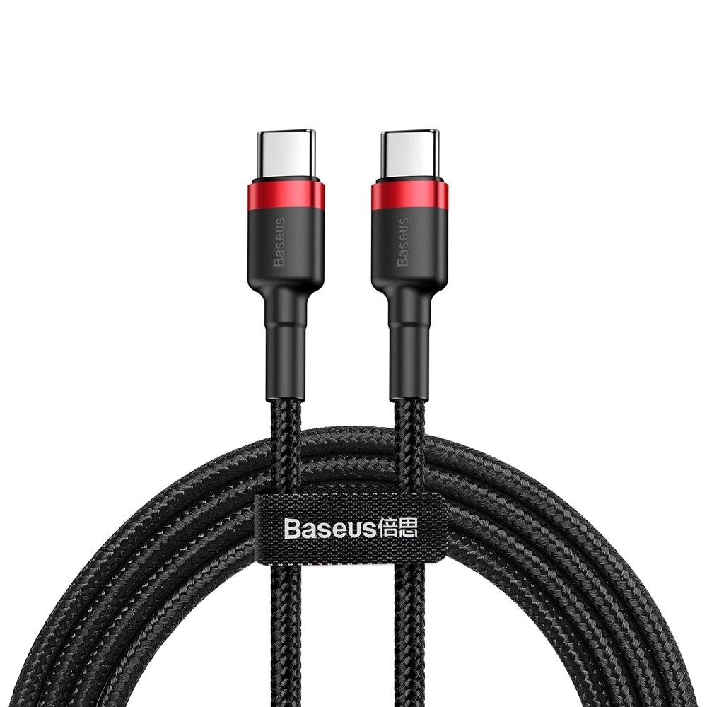 Didelio Galingumo Lankstus Kabelis Usb-c Pd Pd 2.0 60w 20v 3a Qc3.0 2m Juodas/raudonas