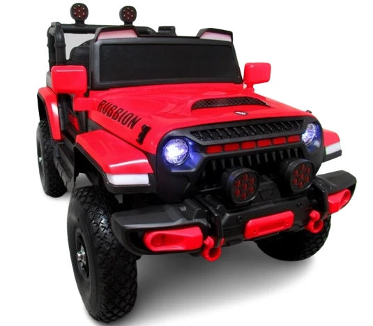 Didelis Jeep X7 4x4 Raudonos Spalvos, Minkšta Sėdynė 4 Varomieji Ratai Rocker Pripučiami Ratai Su Guoliais Didelis Jeep X7 4x4 Raudonos Spalvos, Minkšta Sėdynė 4 Varomieji Ratai Rocker Pripučiami Ratai Su Guoliais