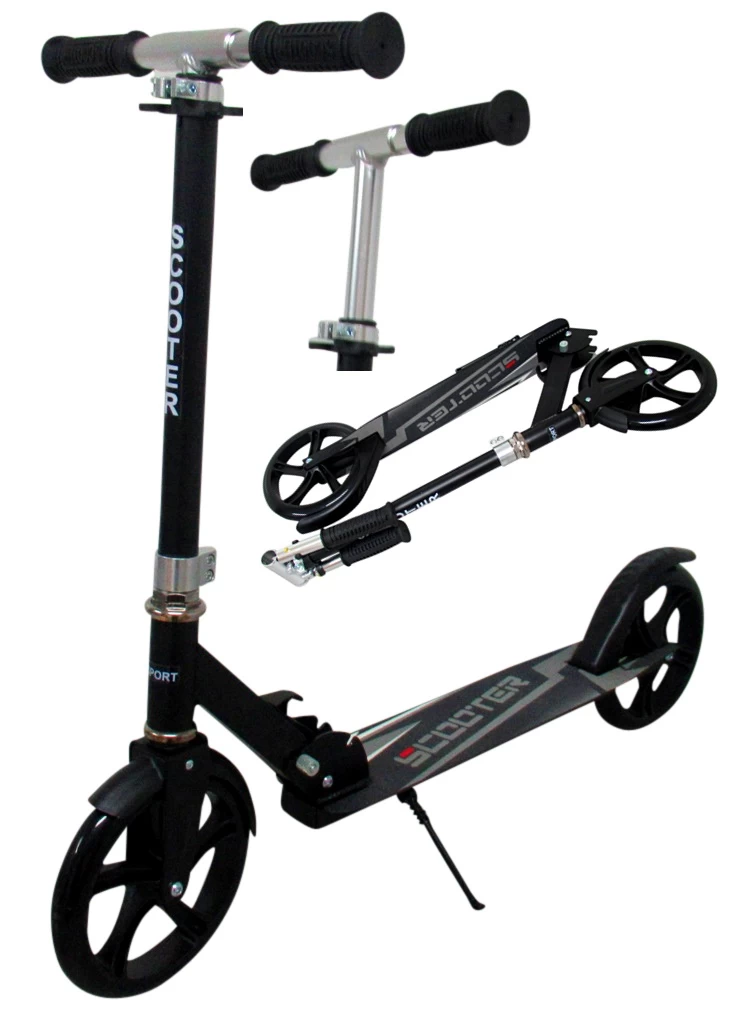 Didelis Sulankstomas Paspirtukas H5 Black R-sport 200 Mm Ratais Iki 100 Kg