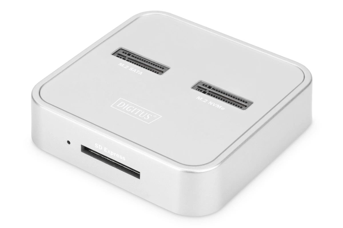 Digitus M.2 NVMe + M.2 SATA SSD Docking Station with SD Express Card Reader, USB-C™