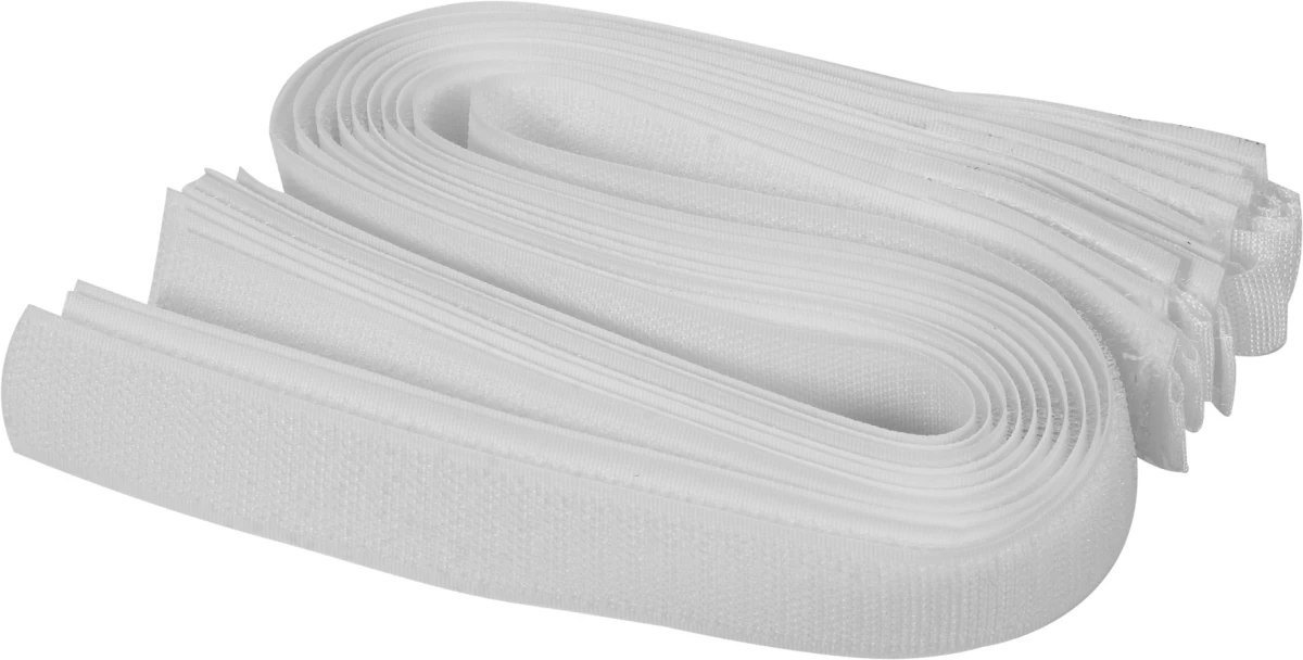 Dirželiai laidams su velcro | balti | 450 mm / 10 vnt. (73845)