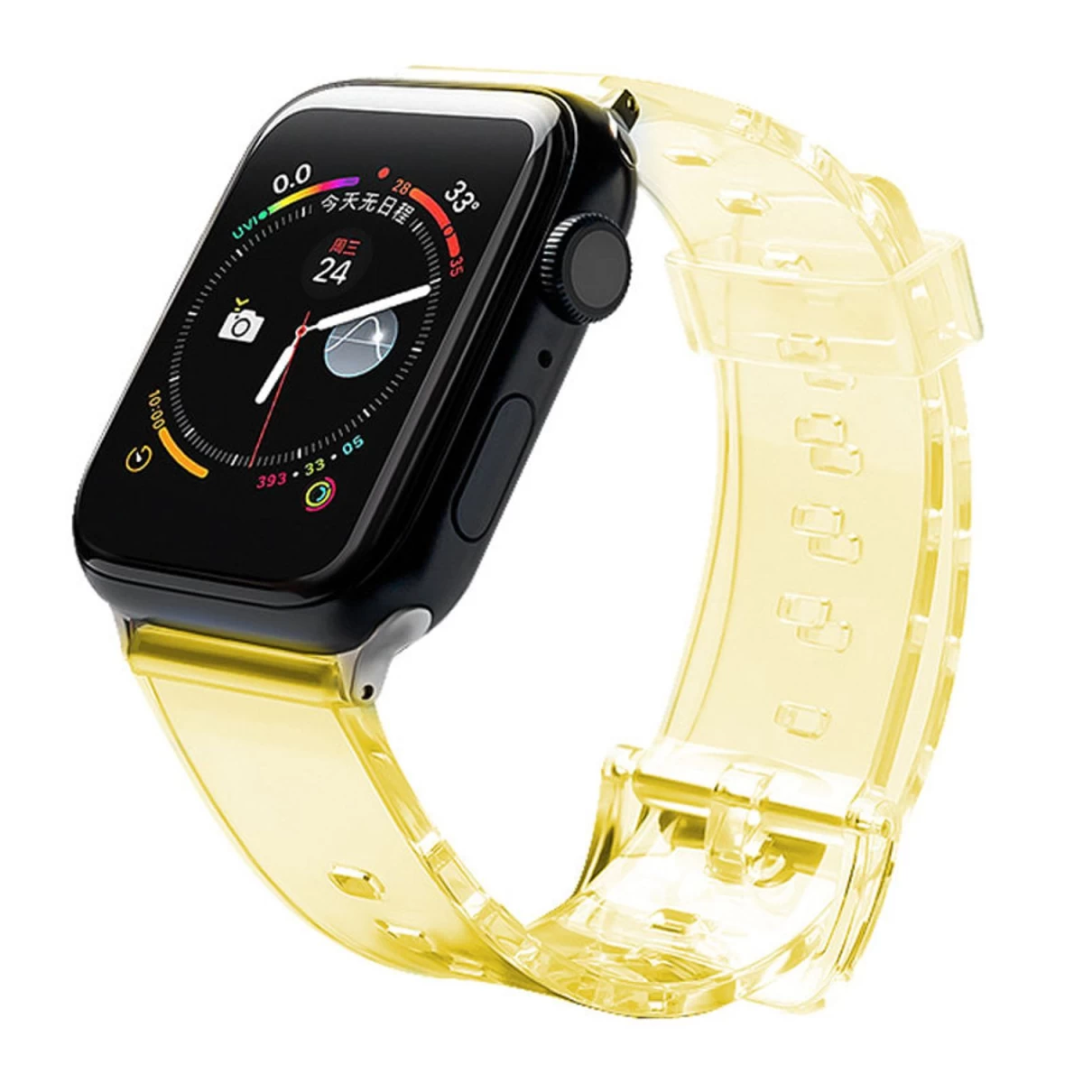 Dirželis šviesus Silikoninis Dirželis Apyrankė, Skirta Laikrodžiui Watch 6 / 5 / 4 / 3 / 2 / Se (40 Mm / 38 Mm), Geltonas Dirželis šviesus Silikoninis Dirželis Apyrankė, Skirta Laikrodžiui Watch 6 / 5 / 4 / 3 / 2 / Se (40 Mm / 38 Mm), Geltonas