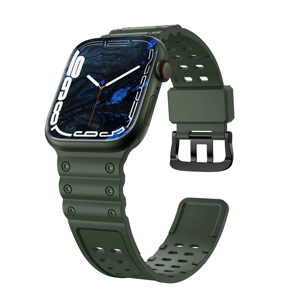Dirželis Triguba Apsauga Apple Watch Se, 9, 8, 7, 6, 5, 4, 3, 2, 1 (41, 40, 38 Mm) Apyrankės Juosta žalia Dirželis Triguba Apsauga Apple Watch Se, 9, 8, 7, 6, 5, 4, 3, 2, 1 (41, 40, 38 Mm) Apyrankės Juosta žalia