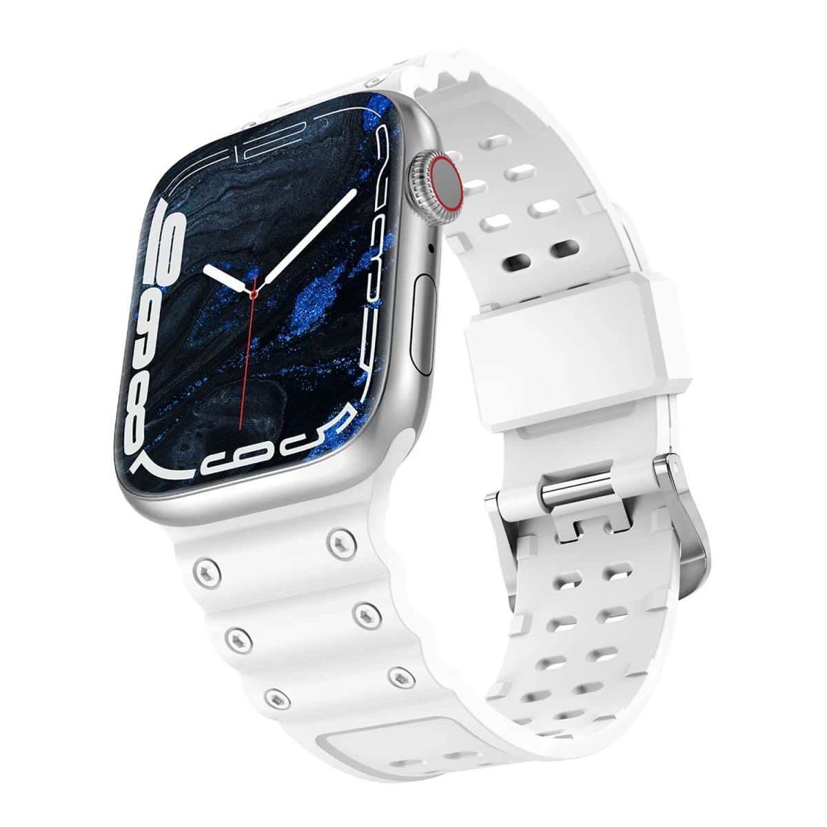 Dirželis Triguba Apsauga Apple Watch Ultra, Se, 9, 8, 7, 6, 5, 4, 3, 2, 1 (49, 45, 44, 42 Mm) Apyrankės Juosta Balta Dirželis Triguba Apsauga Apple Watch Ultra, Se, 9, 8, 7, 6, 5, 4, 3, 2, 1 (49, 45, 44, 42 Mm) Apyrankės Juosta Balta