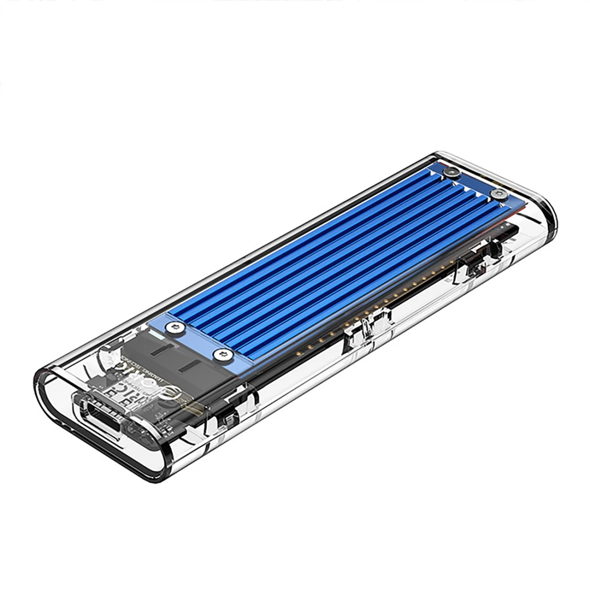 Disko Korpusas Tcm2-c3 M.2 Nvme Su Usb-c 10gb/s - Permatomai Mėlynas