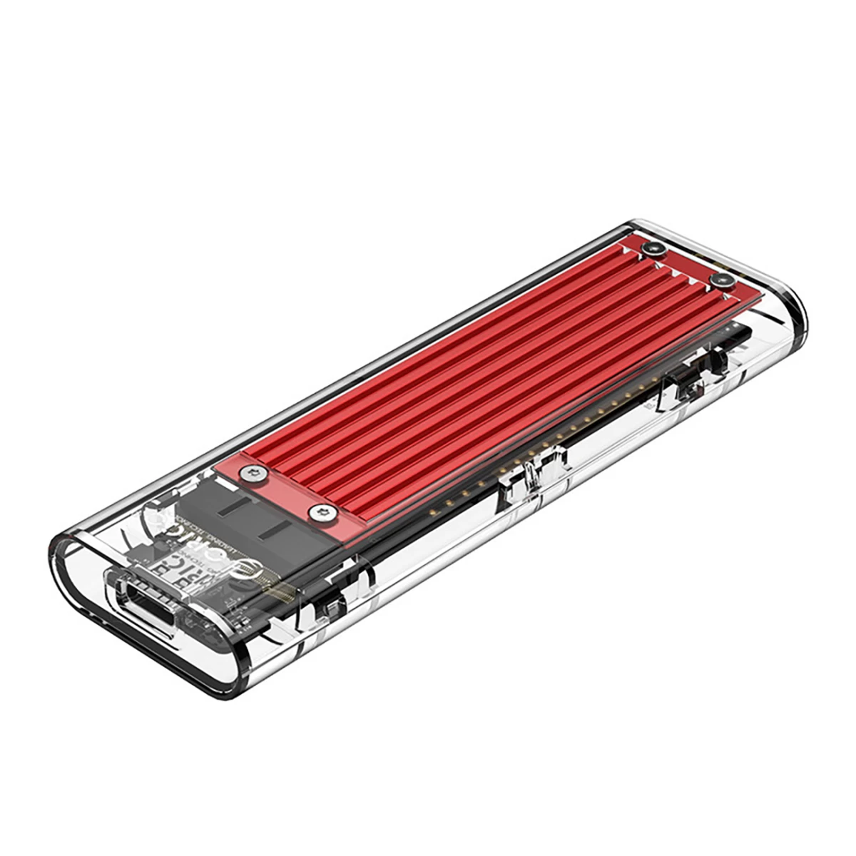 Disko Korpusas Tcm2-c3 M.2 Nvme Su Usb-c 10gb/s - Raudonas/permatomas