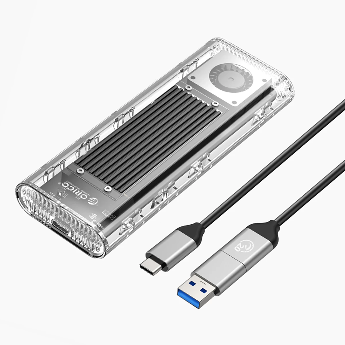 Disko Korpusas Tcm2-g20 M.2 Nvme Usb-c 3.2 20gb/s - Sidabrinis Skaidrus