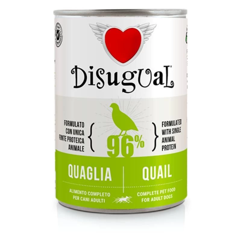 DISUGUAL MonoProtein konservas šunims su putpelėm 400g (6), DSGS411