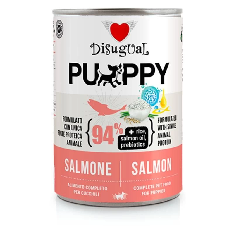DISUGUAL Puppy konservas šuniukams su lašiša 400g (6), DSGS442