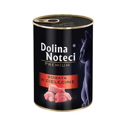 Dolina Noteci Premium šlapias kačių maistas su veršiena, 400g, konservai