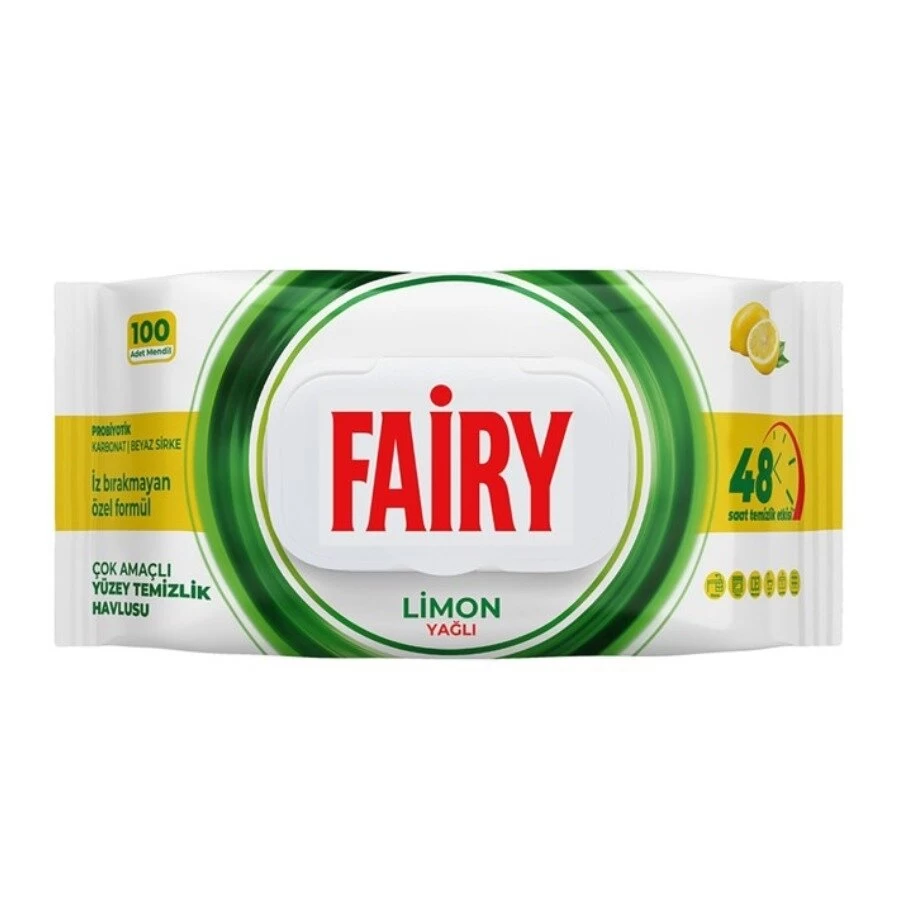 Drėgnos servetėlės „Fairy“ citrinų kvapo 100vnt