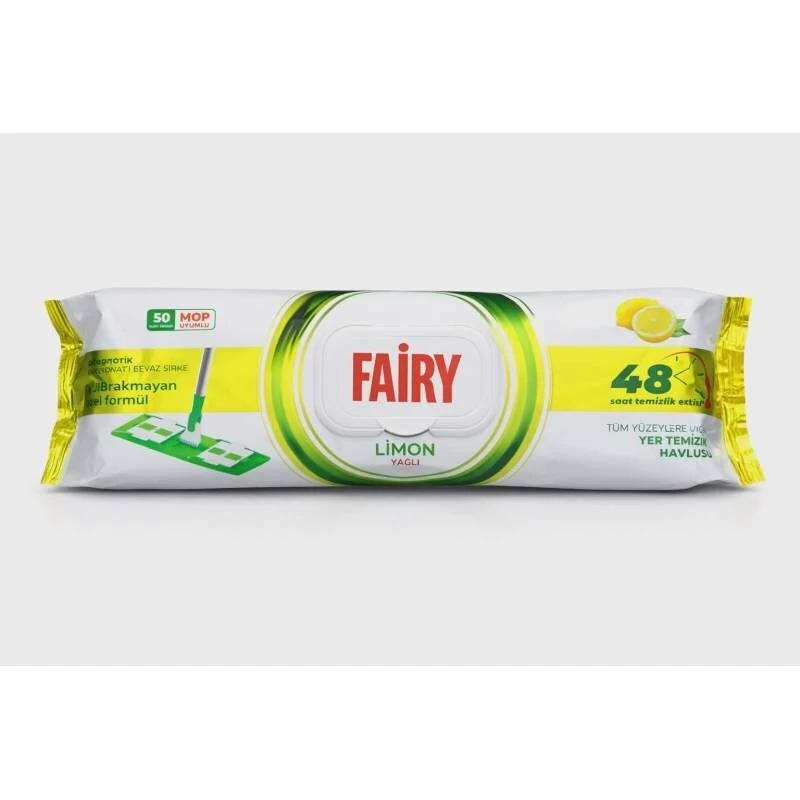 Drėgnos servetėlės grindims Fairy Lemon, 50vnt