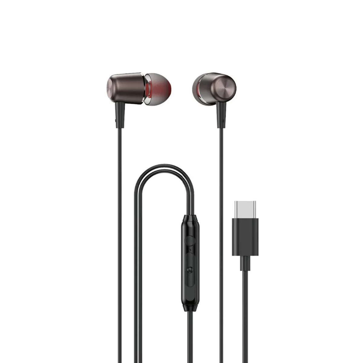 dudao X1prot į Ausis Dedamos Usb-c Laidinės 1,2 M Ilgio Ausinės - Juodos Spalvos