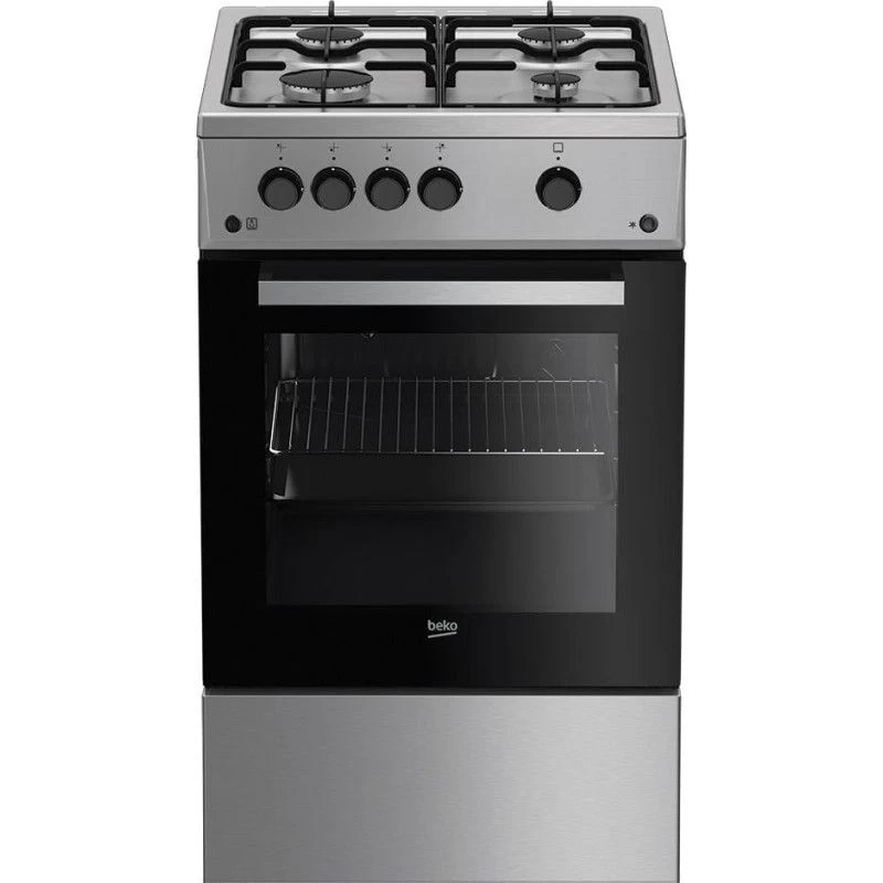 Dujinė viryklė su dijine orkaite 50 cm pločio BEKO FSG52020FX, ner. pl. spalvos