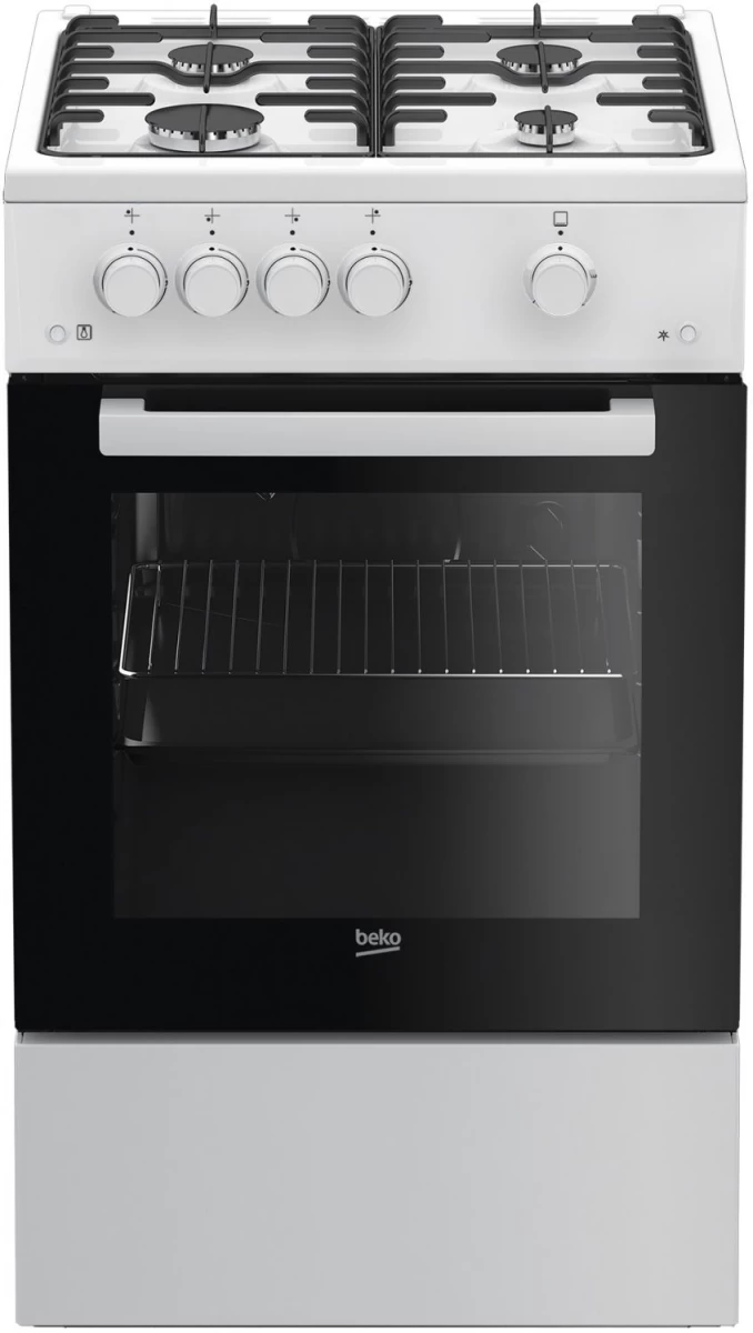 Dujinė viryklė su dujine orkaite BEKO FSG52020FW, balta, plotis 50 cm