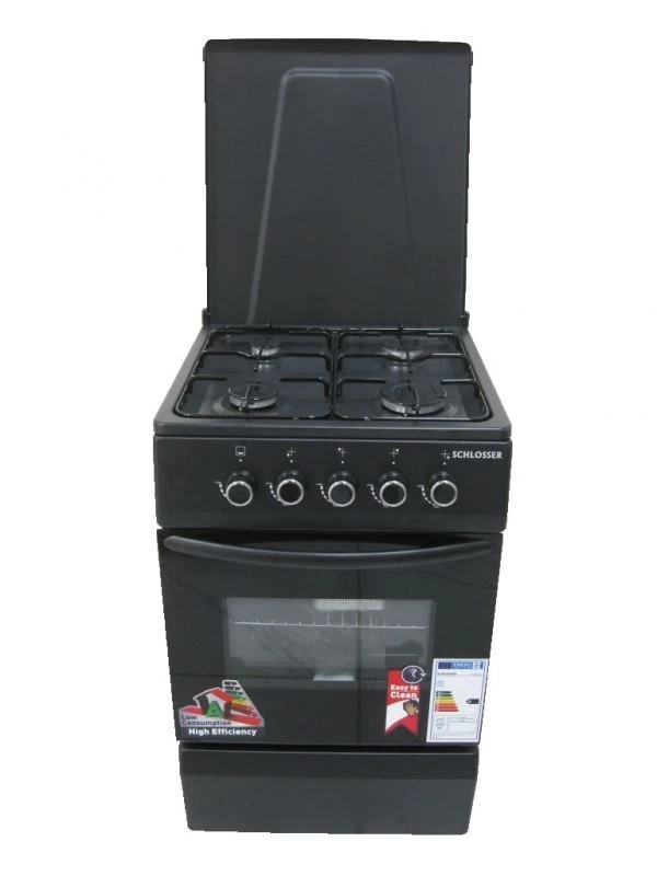 Dujinė viryklė su dujine orkaite Schlosser FS4401MXZD, juoda