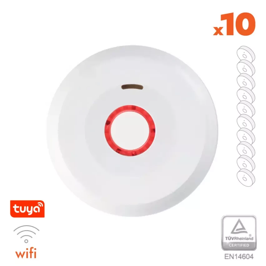 Dūmų detektorius XP-750W su WIFI, integruota 10 metų baterija 3V (10 vnt.), 300936