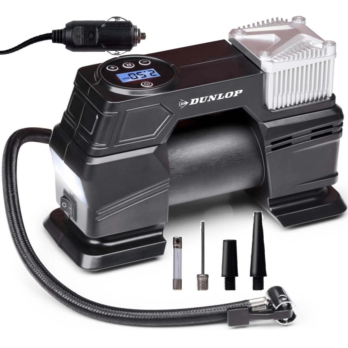 dunlop 12 V, 150 Psi Automobilinis Kompresorius Su Elektroniniu Manometru
