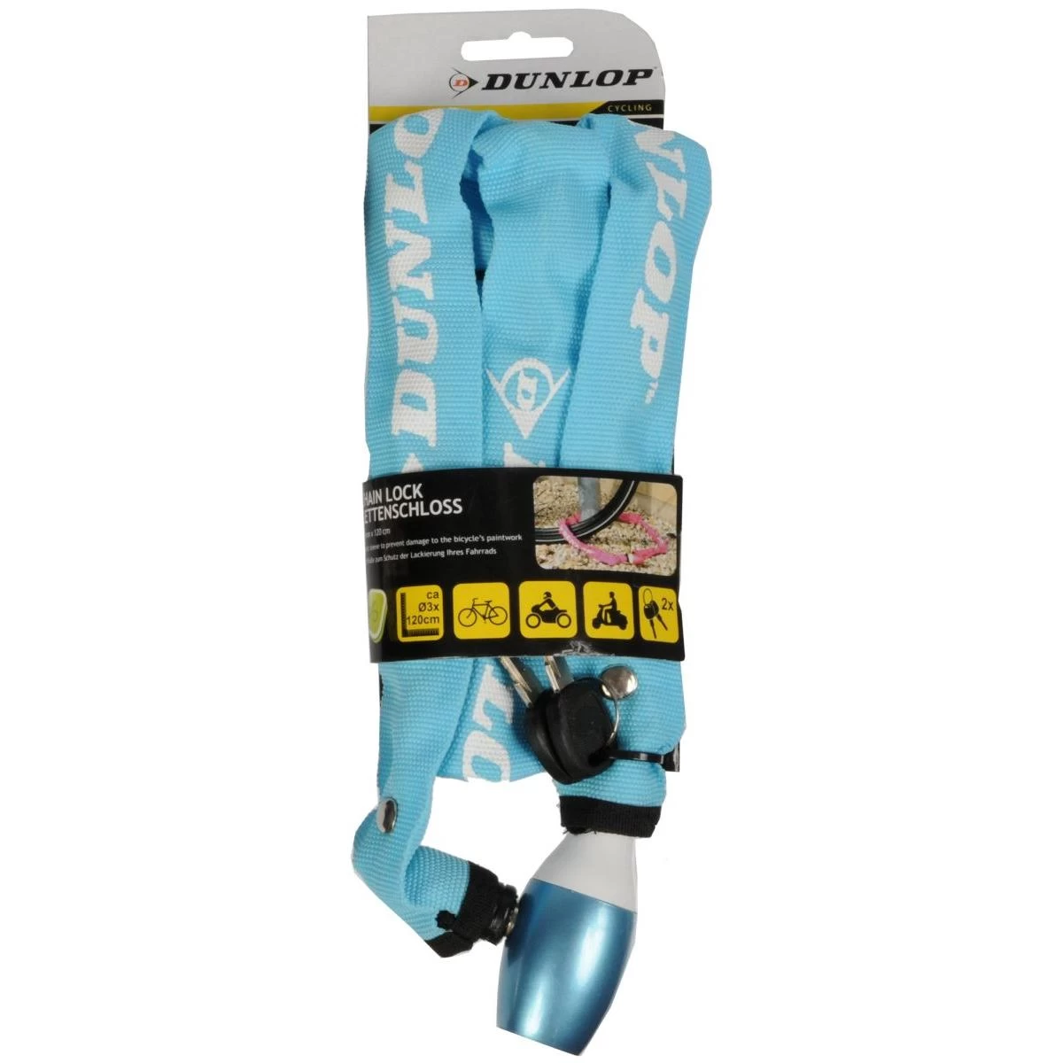 dunlop 120 Cm Ilgio Dviračių Užrakto Grandinė - Mėlyna
