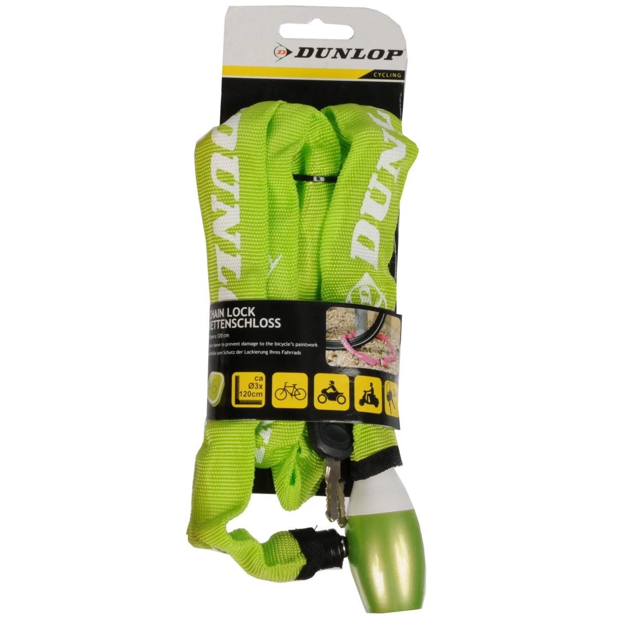 dunlop 120 Cm Ilgio Dviračių Užrakto Grandinė - žalia