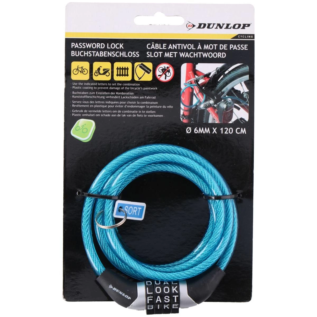 Dunlop Spiralinis Dviračio Rampelis 0,6x120 Cm - Mėlyna