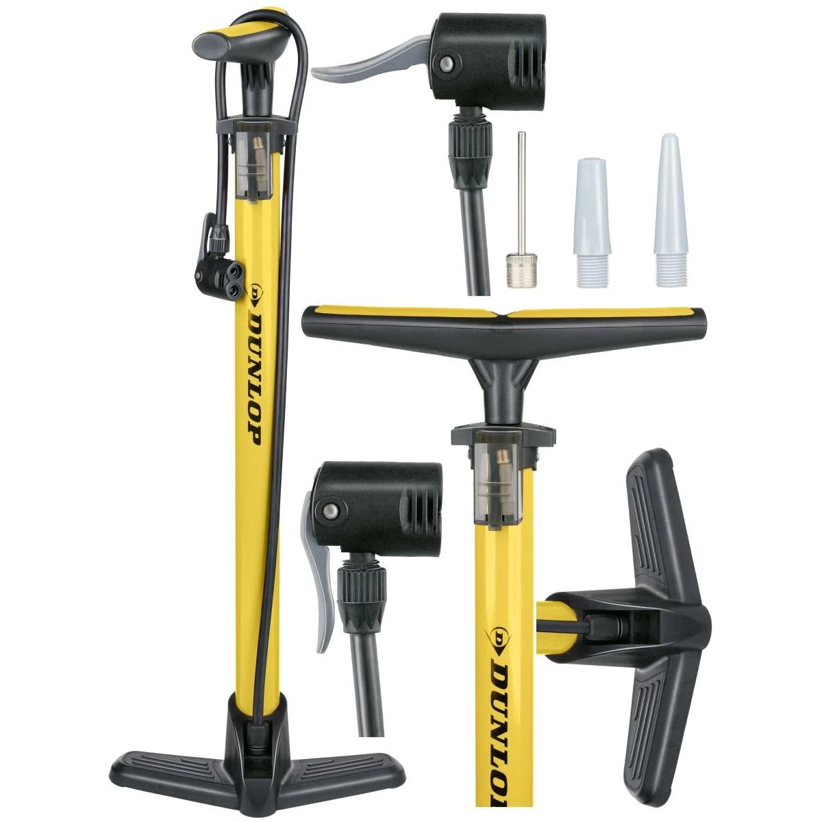 Dunlop Tyre Bike Pump 174 Psi (12 Bar) Geltonos Spalvos