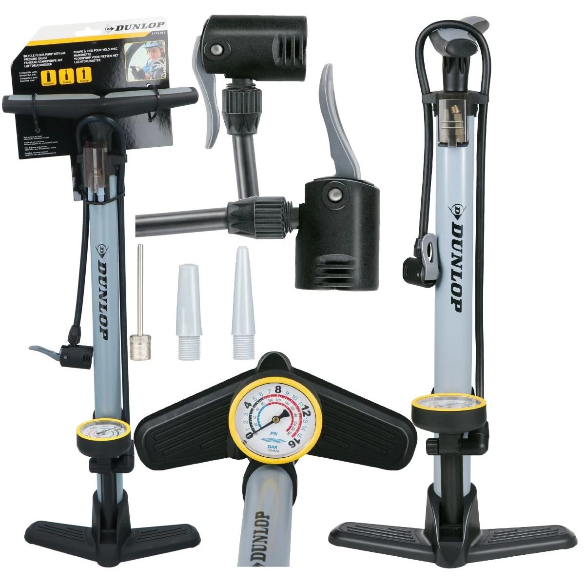 Dunlop Tyrimo Pumpas 230psi (16bar) Su Greičiu Manometru