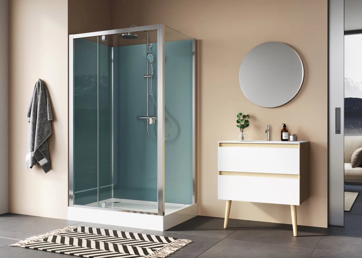 Dušo boksas RONAL MODUL 1200 su 2 dalių stumdomom durim 900x1200 21294S2