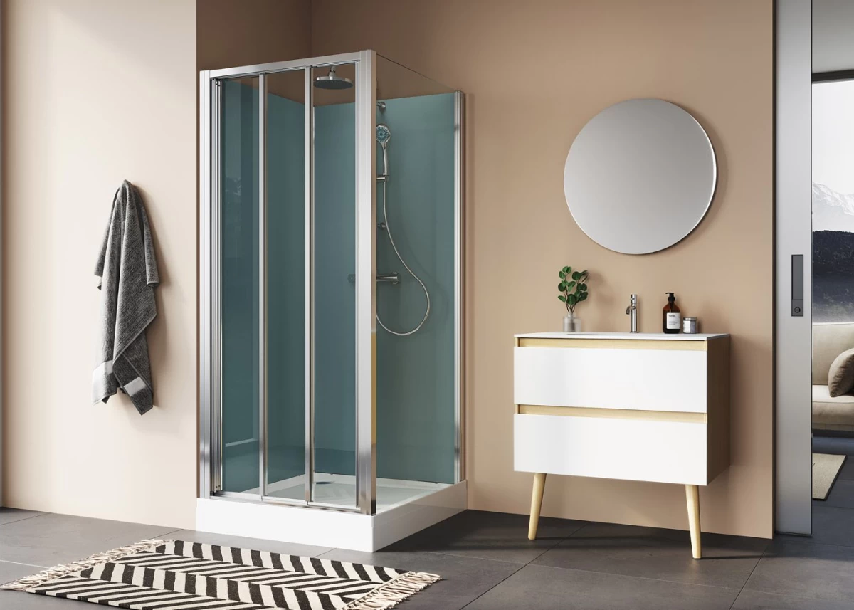 Dušo boksas RONAL MODUL 1200 su 3 dalių stumdomom durim 800x1200 21284S3